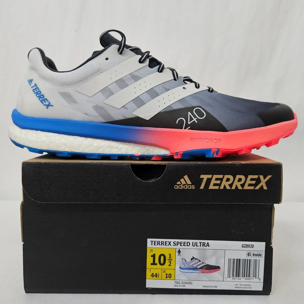 Adidas Terrex Speed Ultra Trail Running Shoes GZ8920 Grey Blue Red Men Size 10.5